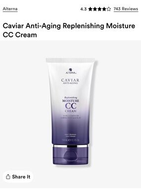 Alterna Caviar Anti-Aging Replenishing Moisture CC Cream - USED ONCE- FULL SIZE.